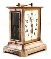 Régi zenélő utazó óra, felhúzó kulccsal, működik