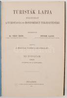 1900 Turisták lapja - folyóirat a turistaság és honismeret terjesztésére. Komplett évfolyam korabeli...