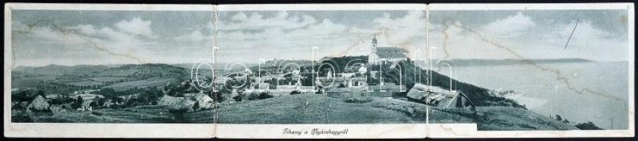 Tihany, a Nyárshegyről, Turistaság és Alpinizmus panoramacard; Dr. Vigyázó János felvétele (lyuk / pinhole)