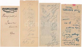 8 db régi számolócédula (Mauthner Ödön Megtermelő és Nagykereskedelmi Rt., Polgári Serfőzde, Réthy B...