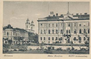 Kolozsvár, Hitler Adolf tér, MÁV üzletvezetőség / square, railway system office (fa)