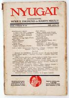 1930 A Nyugat című folyóirat XXIII. évfolyamának 14. száma, benne Kosztolányi Dezső, Kassák Lajos, Babits Mihály és mások írásaival