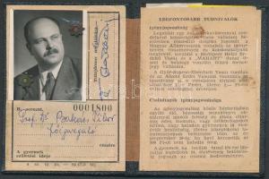 1970-1971 Bakács Tibor prof. dr. (1912-1977)  MÁV arczképes igazolványa.  - -  Kormánybiztos, tiszti...