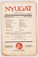 1929 A Nyugat című folyóirat XXII. évfolyamának 24. száma, benne Babits Mihály, Móricz Zsigmond, Németh László és mások írásaival