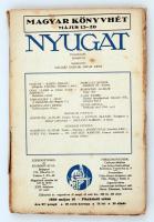 1929 A Nyugat című folyóirat XXII. évfolyamának 10. száma, benne Illyés Gyula, Marczali Henik, Kosztolányi Dezső és mások írásaival