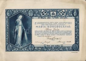 1932 Mária kongregatio dekoratív oklevele