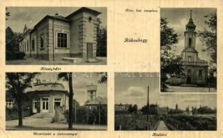 Budapest XVII. Rákoshegy, Katolikus templom, aluljáró, községháza, víztorony (EB)