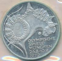 NSZK 1972G 10M Ag "Olimpia-München / Stadion" laminált T:PP 
FRG 1972G 10 Mark Ag "Ol...
