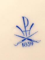 Herendi Eton mintás lapos és mély tányér, kézzel festett, jelzett, hibátlan, d:24 és 25 cm