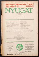 1929 A Nyugat című folyóirat XXII. évfolyamának 8. száma, benne Benedek Marcell, Ignotus, Tersánszky Jenő és mások írásaival 