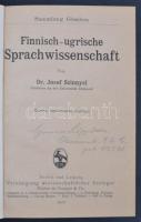 Szinnyei Josef dr.:Finnisch-ugrische Sprachwissenschaft. Sammlung Göschen. Berlin und Leipzig, 1922,...
