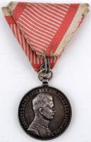 1917. "Károly Ezüst Vitézségi Érem II. osztály" Ag kitüntetés peremen "A" jelzéssel mellszalagon. Szign.: Kautsch T:2- Hungary 1917. Silver Medal for Bravery II class, with "A" hallmark on edge on ribbon Sign.: Kautsch C:VF