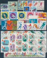 1969-1990 Sport motívum 78 db bélyeg, közte teljes sorok, párok, tömbök és ívszéli értékek 2 db stecklapon