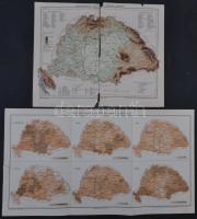 Vegyes térkép tétel, különféle térképek a Pallas Nagy Lexikonából: A Kárpátok; Magyarország mezőgazd...