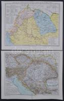 Vegyes térkép tétel, különféle térképek a Pallas Nagy Lexikonából: 1. Pannonia; 2. Magyarország a ho...