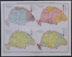 Vegyes térkép tétel, különféle térképek a Pallas Nagy Lexikonából: 1. Pannonia; 2. Magyarország a ho...