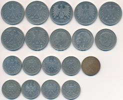 NSZK cca 1970-1990 Beváltható fémpénz tétel 5DMx6 2DMx3 1DMx9 Total: 50 DM T: vegyes / West-Germany ...