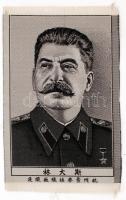 cca 1950 Kína: Sztálin selyemképe / China Stalin silk picture 16x12 cm