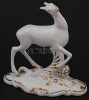 Royal Dux porcelán őzike, kézzel festett,hibátlan 11x10cm