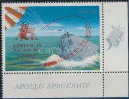 Apollo 9 overprinted corner stamp, Apolló 9 felülnyomott ívsarki érték
