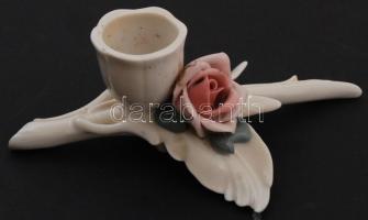 ENS gyertyatartó, porcelán, virággal, hibátlan, 14x5cm