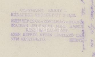 1917 Kerny István (1879-1963): Bugaci eleséges taliga a pásztoroknak,  pecséttel jelzett, feliratozo...