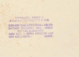 cca 1930 Kerny István (1879-1963): Mária lányok Mezőkövesden, szépen feldíszítve a körmenetre, pecsé...