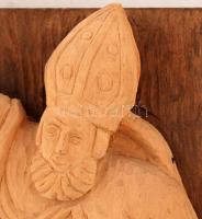 B.D.: Stent Orbán (a szőlő védőszentje)fafaragás, jelzett, 34x18cm