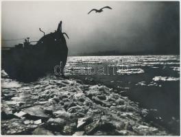 cca 1975 Gebhardt György (1910-1993): Téli Duna, jelzetlen vintage fotóművészeti alkotás a szerző hagyatékából, 18x24 cm