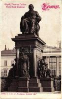 Budapest V. Deák Ferencz szobor, litho (EK)
