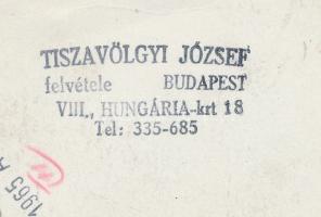 1965 Tiszavölgyi József pecséttel jelzett szabadtéri aktfelvétele, 6x9 cm /
nude photo, 6x9 cm