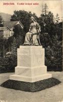 Bártfafürdő, Bardejov, Kupele Bardiov; Erzsébet királyné szobor; kiadja Birnbaum / statue (EK)
