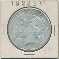 Amerikai Egyesült Államok 1922S 1$ Ag "Peace Dollar" T:2,2- USA 1922S 1 Dollar "Peace Dollar" Ag C:XF,VF Krause KM#150