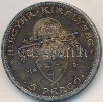 1938. 5P Ag "Szent István" T:2 patina
Adamo P8.1