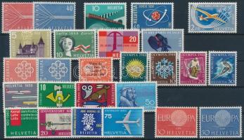 Svájc 1948-1963 26 klf bélyeg, közte sorok, Switzerland 1948-1963 26 diff stamps with sets