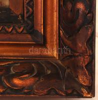 Olaszy Sándor (1902-?): Virág csendélet, olaj, vászon, díszes fa keretben, 79×58,5 cm