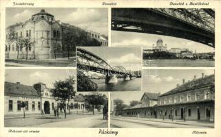 1953 Párkány, Járásbíróság, Dunahíd, bazilika, Rákóczi út, vasútállomás / court, bridge, Basilica, street, railway station (EK)