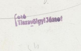 cca 1953 Tiszavölgyi József: Vándorzászlót kapott a Fővárosi Autóbusz Üzem récsei garázsának kollekt...