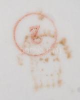 Hiányos régi Zsolnay teás készlet, matricás, jelzett, kopott