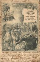 Őfelsége Erzsébet királyné halála napjának emlékéül / Queen Elisabeth, Sissy, Franz Joseph, nobles, obituary card (r)