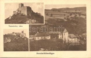 Szentmiklósvölgye, Temetvény vára, templom, kiadja Barovics M. / castle ruins, church