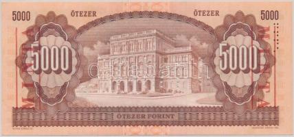 1990. 5000Ft "J 00000300" sorszámmal illetve piros "MINTA" felülnyomással és per...