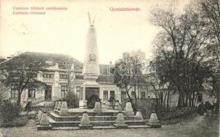 Gyulafehérvár, Custozza ütközeti emlékoszlop, kiadja Weiss Bernát / monument