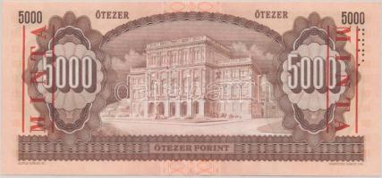 1995. 5000Ft "K 00000504" sorszámmal illetve piros "MINTA" felülnyomással és per...