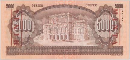 1992. 5000Ft "J 00000030" sorszámmal illetve piros "MINTA" felülnyomással és per...