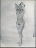 cca 1960 Négy régi kép egy szégyenlős lányról, finoman erotikus fényképek, 24x18 cm /
cca 1960 4 ero...