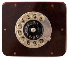 cca 1920 Antik tárcsázó fali telefon-készülékhez bakelit fedlappal / Telephone part. Works well