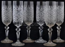 6 darabos kristály borospohár készlet / 6 crystal wine glass