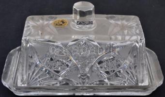 Cseh kristály vajtartó / Crystal butter holder