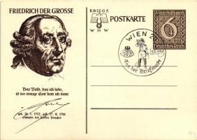 Friedrich der Grosse / Frederick the Great '1940 Tag der Briefmarke Wien' So. Stpl 6+4 Ga.
